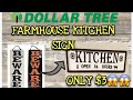 DOLLAR TREE FARMHOUSE KITCHEN SIGN | DOLLAR TREE DIY