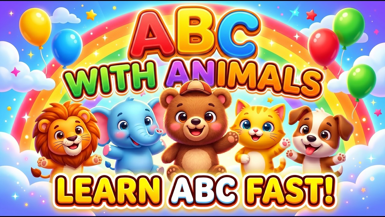 ABC Animals Song for Kids 🐶🐱 | Learn Alphabet A to Z with Cute Animals ...