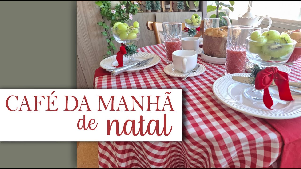Xadrez Vermelho na Mesa Posta de Natal + Café da manhã