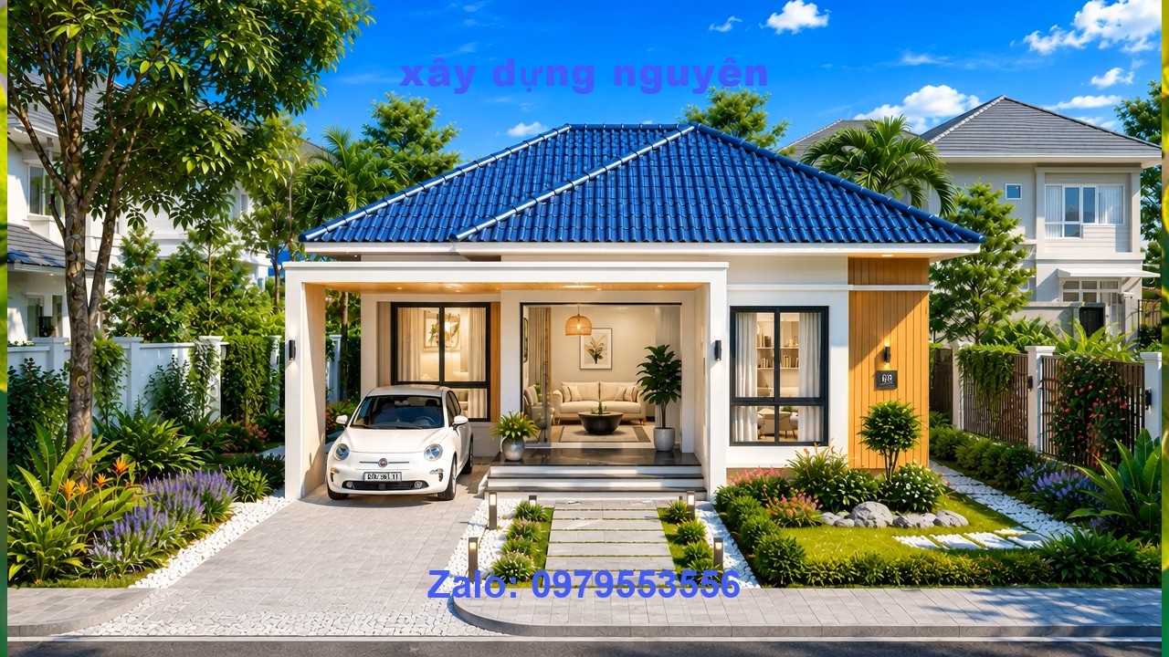 Mẫu nhà Cấp 4 Mái Nhật Diện Tích 7x18m Có Gara Thiêt Kế 3 Phòng Ngủ #nhacap4 #mainhat