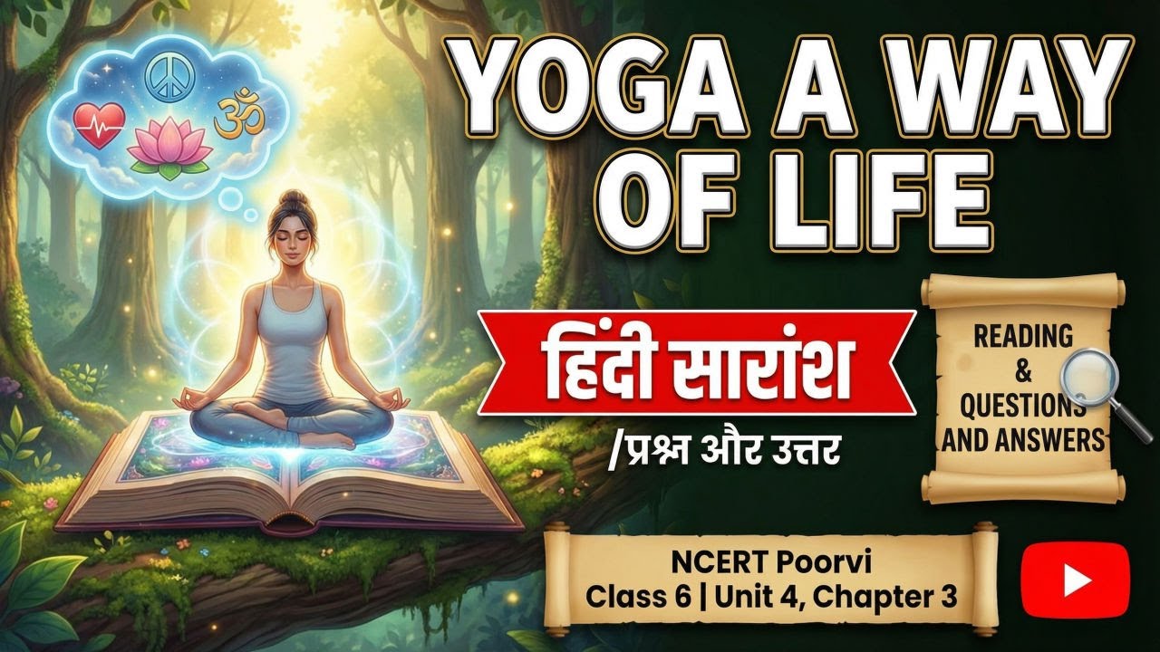 Class 6 chapter 3 Yoga  A Way of Life NCERT English Poorvi | Unit 4 Hindi summary