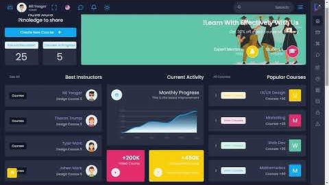 LMS Dashboard Bootstrap 5 Admin Template with RTL Dark Theme
