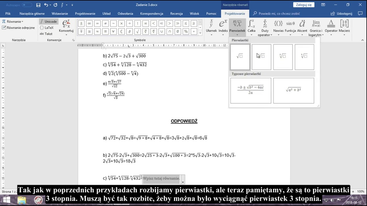Doprowadź Wyrażenie Do Najprostszej Postaci Doprowadź wyrażenie do najprostszej postaci - YouTube