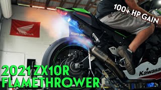 2021 KAWASAKI ZX-10R DYNO TUNE WITH LOUD EXHAUST | 100 HP GAIN W/ ECU FLASH 🔥