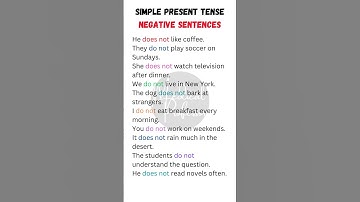 "10 Simple Present Tense Negative Sentences for Daily Use"