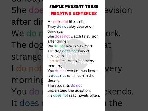 10 Simple Present Tense Negative Sentences For Daily Use