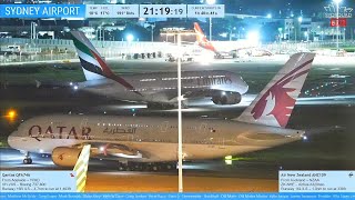 LIVE  AIRCRAFT ACTION @ Sydney Airport YSSY  Late Night Plane Spotting til curfew w/Kurt + ATC!