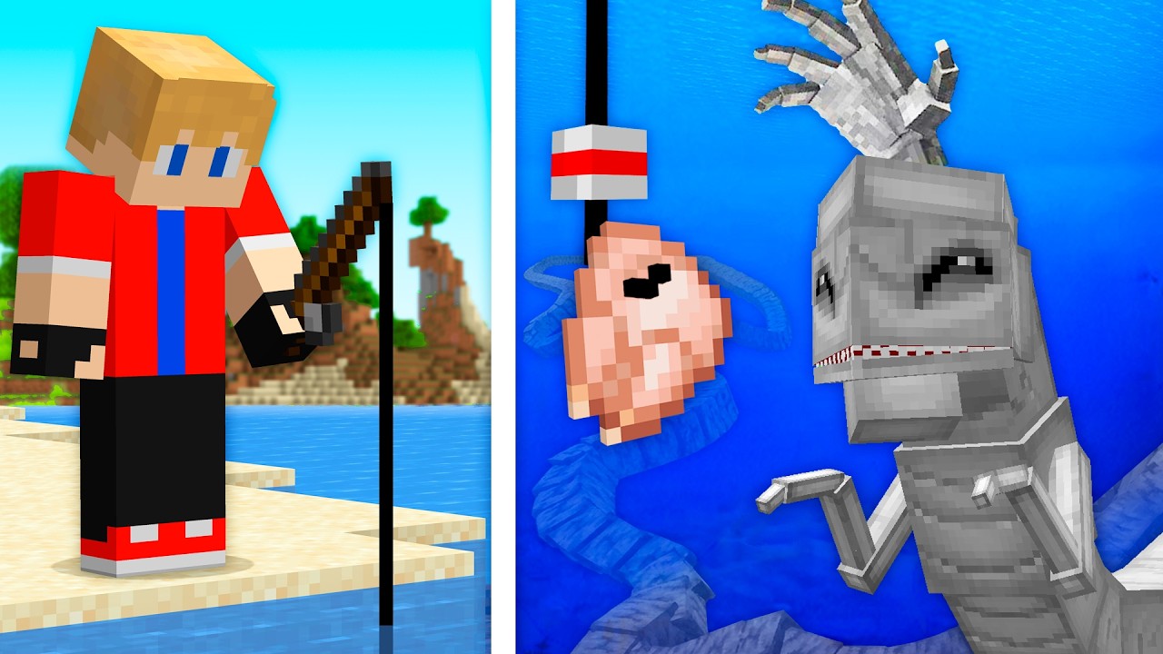 PESQUEI os MONSTROS MARINHOS mais FAMOSOS do Minecraft!