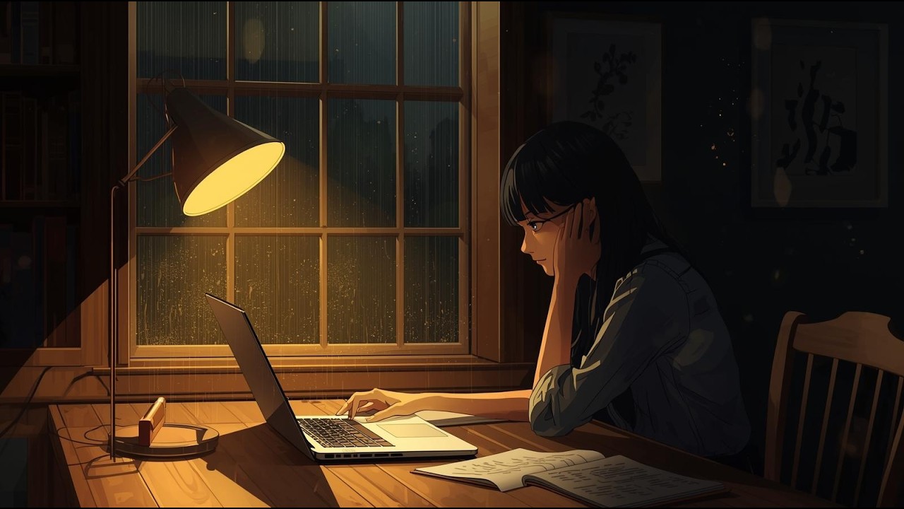 30 Min Deep Focus Music – Cozy Rainy Library Ambience for Studying ☕📚