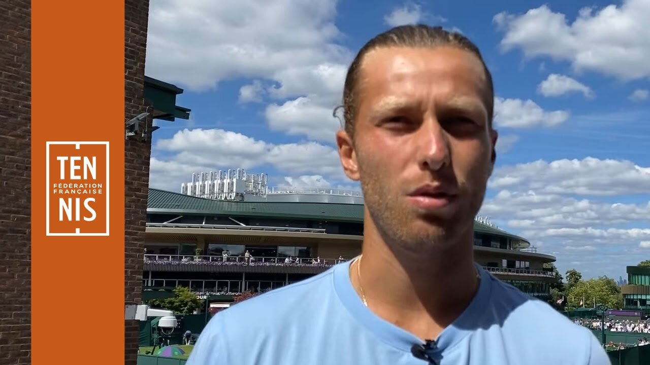 Hugo Grenier après sa victoire au 1er tour de Wimbledon