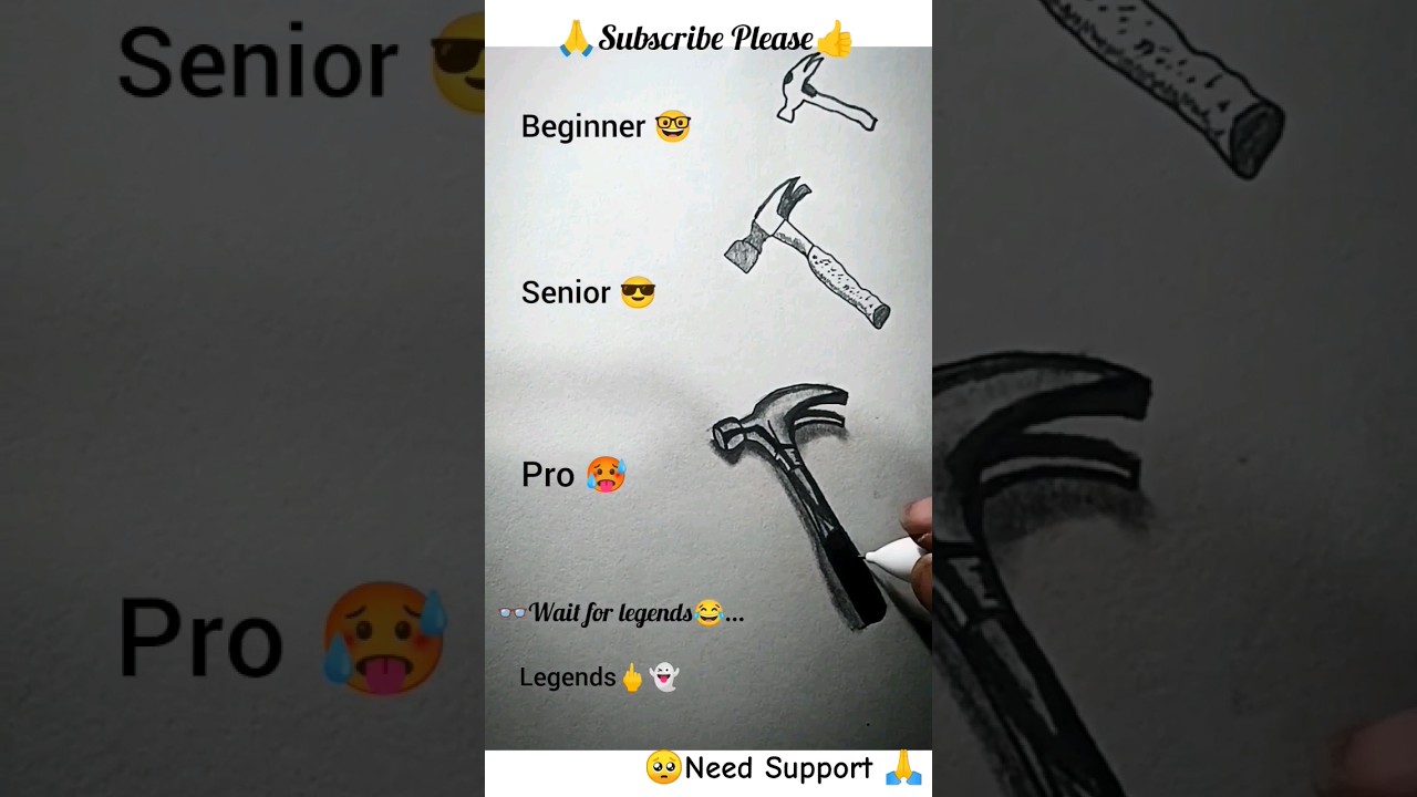 how to draw a hammer 🔨😯🔥