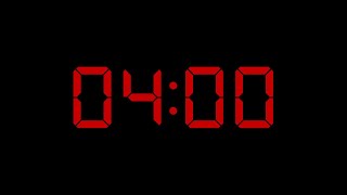 4 Minute Ticking Countdown Timer With Alarm. Digital LED Style.