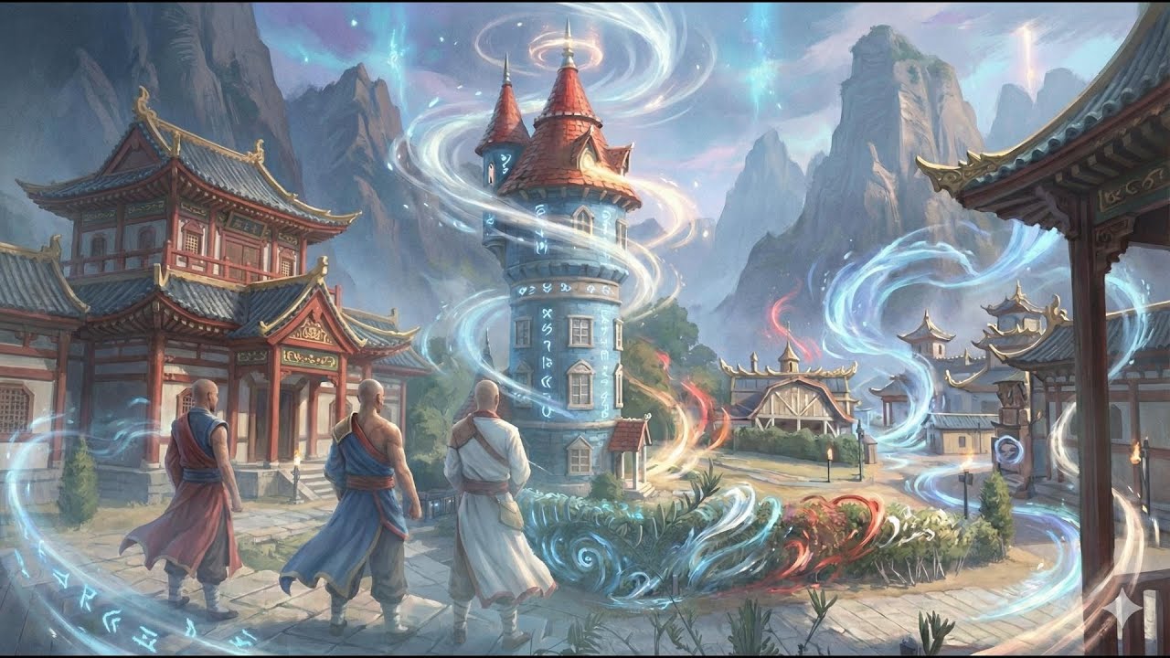 Mystic Blue Monastery🏯Japanese Fantasy Ambience Piano & Shakuhachi [Focus, Sleep]