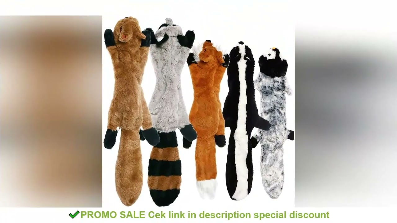 Funny Simulated Animal No Stuffing Dog Toy with Squeakers Durable Stuffingless Plush Squeaky Dog Che