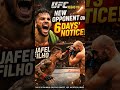 UFC Vegas 116 Shake-Up: Jafel Filho Gets New Opponent on Just 6 Days’ Notiice