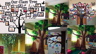 DIY classroom tree decoration ideas, tree wall painting & decorations, class decoration paper art