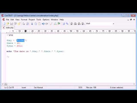 Beginner PHP Tutorial 17 of 200 (Concatenation )