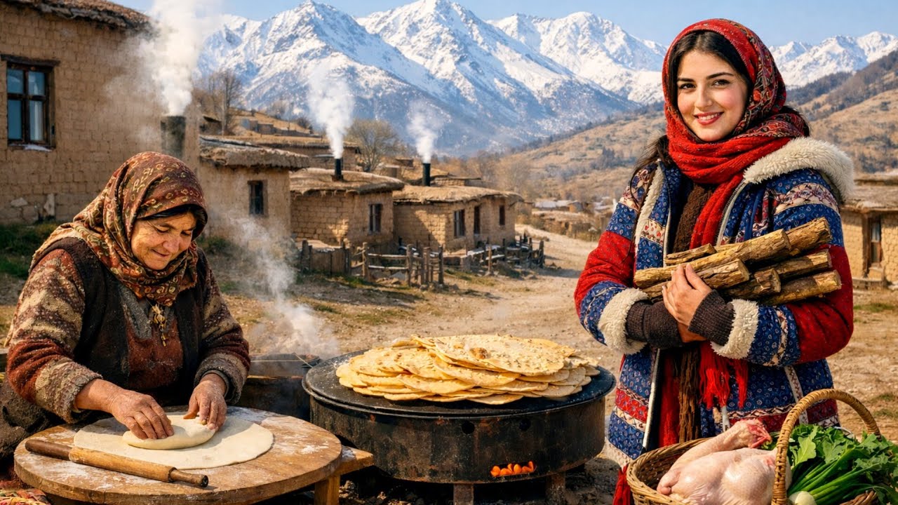 Iranian Rural Life | Baking Traditional Lavash Bread and an Amazing Tandoori Chicken