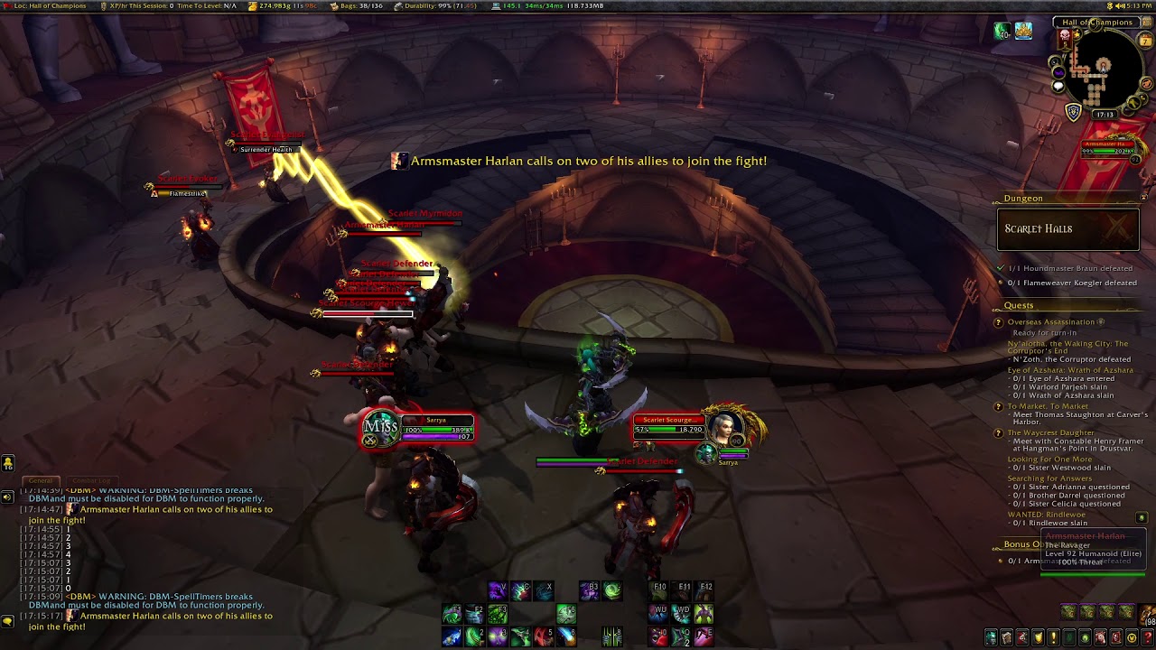 WoW Mosh Pit achievement (Scarlet Halls instance)