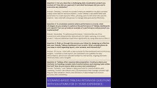 #tableau  - interview questions with solutions for 3+ years experience