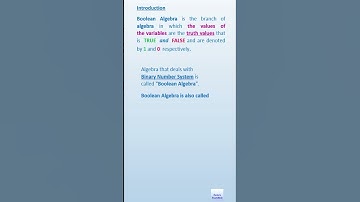 Boolean Algebra - Brief Explanation | Sarita