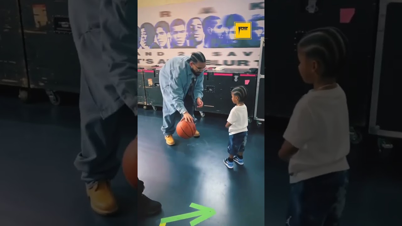Drake playing basketball with his nephew 🏀