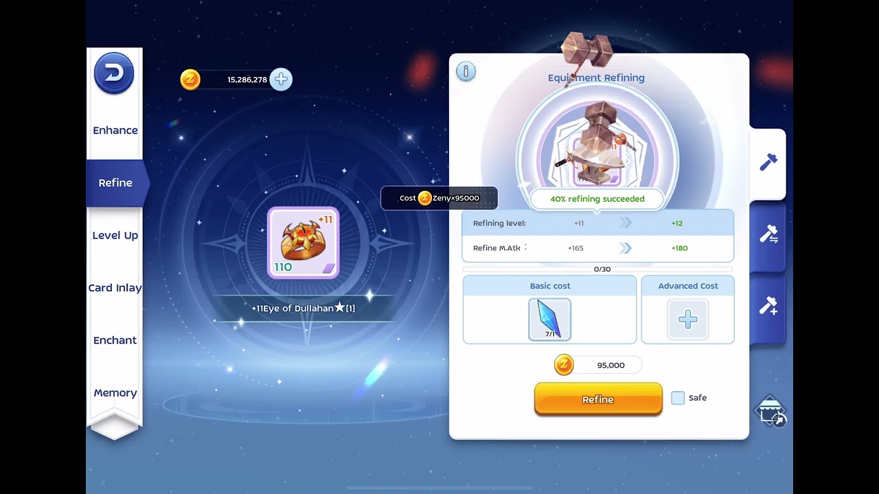Ragnarok M Classic: Rapido Refine to +15 Eye of Dullahan Star