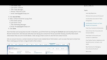 Accounts and Contacts  Trailhead Challenge