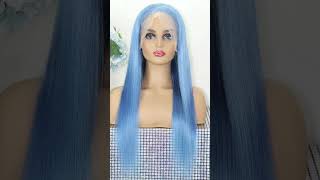 Straight Light Blue Hair #hairstyle #lacewig #perfectlacewig #happynewyear #beauty