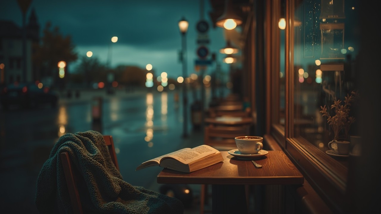 Дождливая Ночь Кофейня Атмосфера ~ Джаз и Звуки Дождя для Релаксации