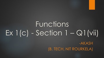 Functions - Exercise 1(c) - Section 1 - Question 1(vii) Solution in Telugu