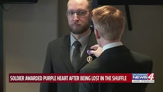 Iraq veteran receives purple heart in Oklahoma for injuries sustained in 2011