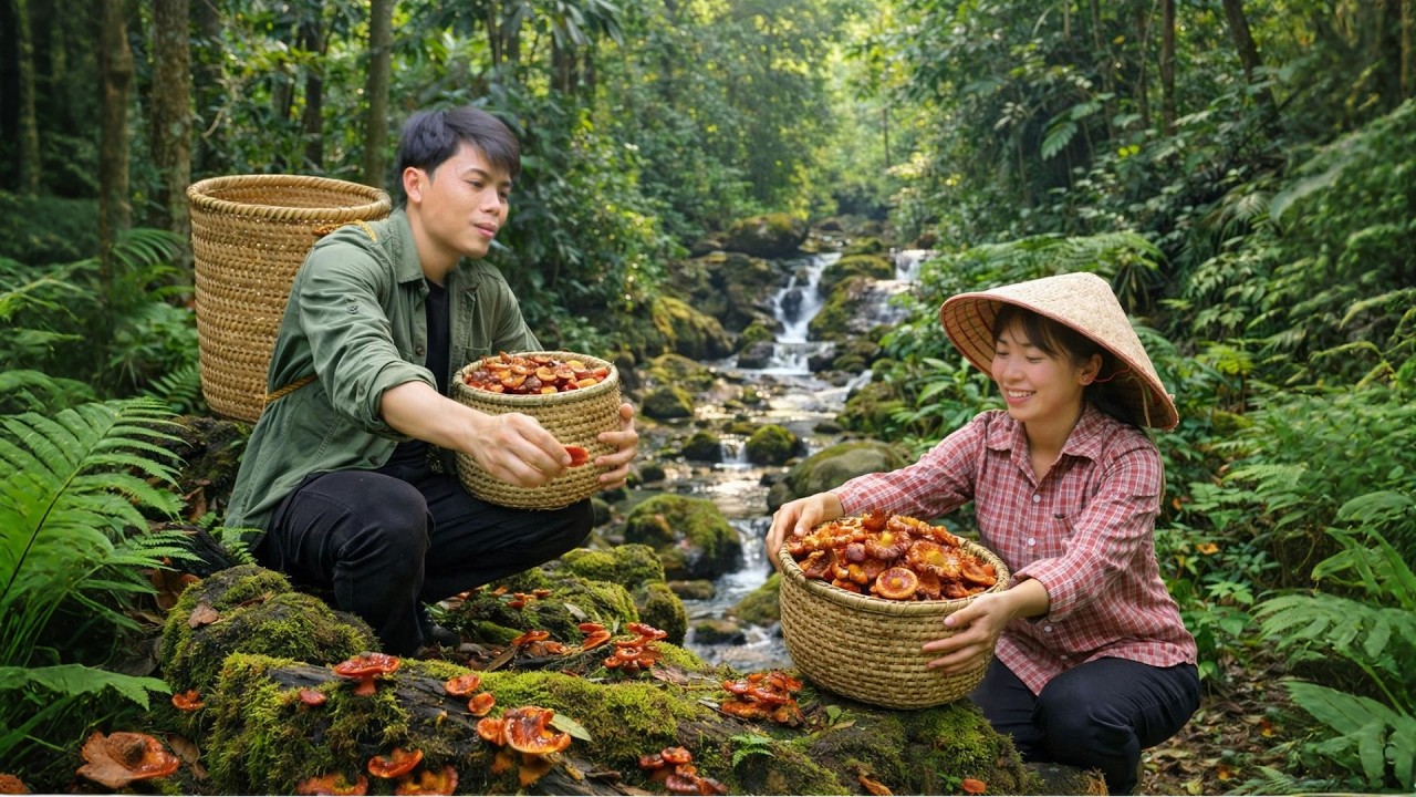 Harvesting Wild Mushrooms in the Untouched Forest | Simple Life in the Mountains