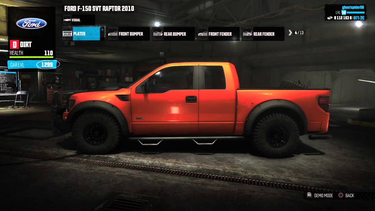 The Crew ford f-150 raptor dirt spec costmization