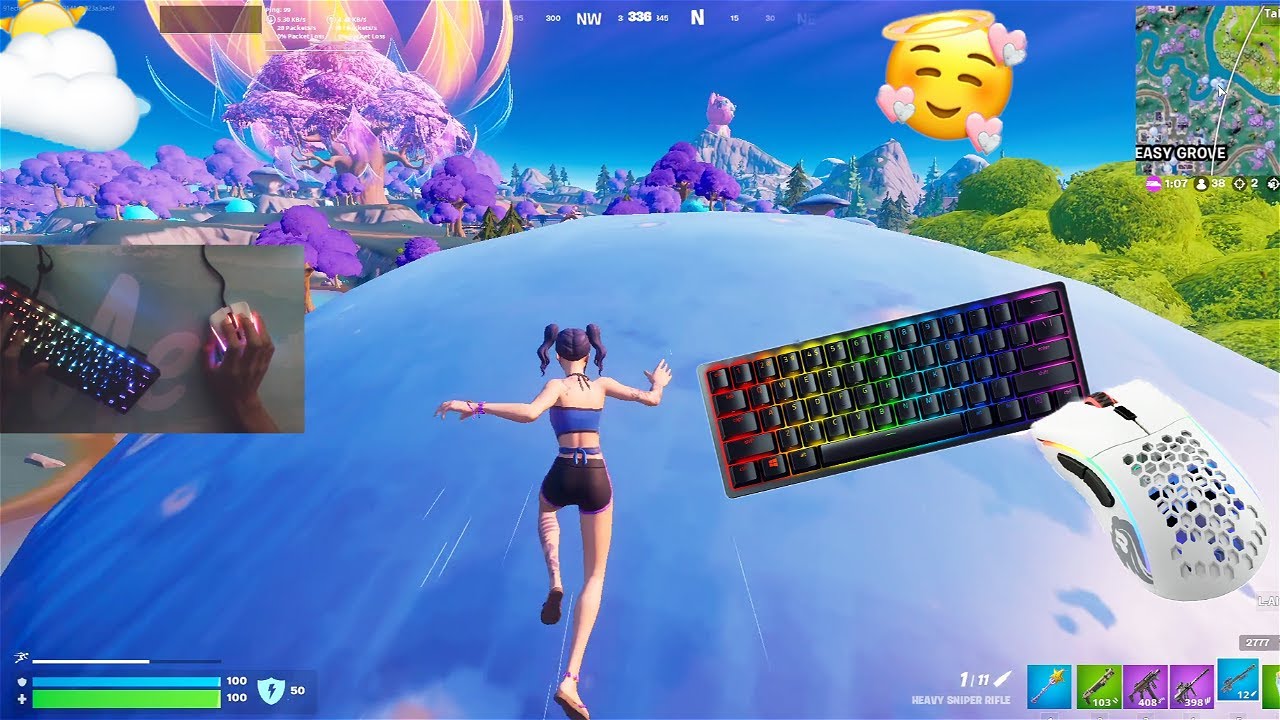 Razer Huntsman Mini x Glorious Model D Minus 😍🦋 - Fortnite ASMR chill + Rain