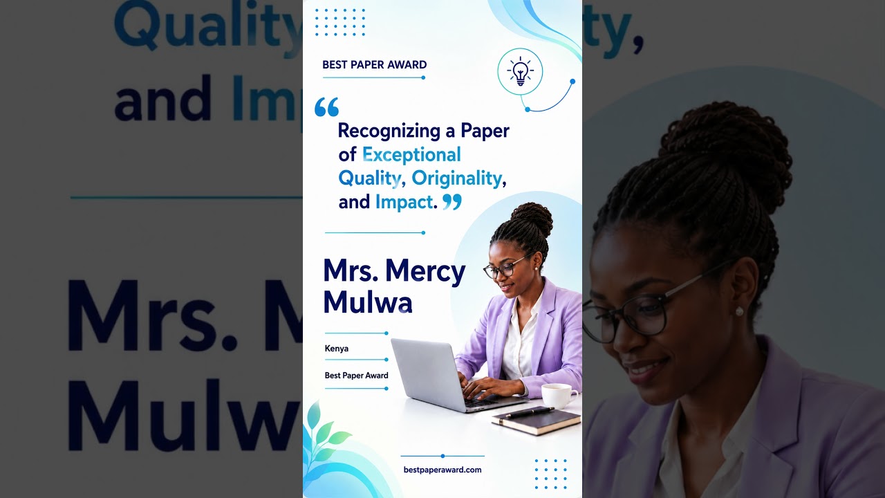 Mrs. Mercy Mulwa | JKUAT | Best Paper Award