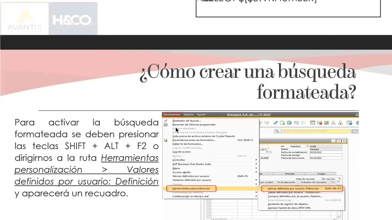 Personalización con búsquedas formateadas