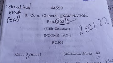 INCOME TAX QUESTION PAPER OF 2021-22.Question paper of Income Tax of IMPORTANT QUESTION OF INCOMETAX