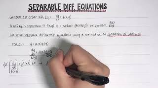 Separable First Order Differential Equations - Separation of Variables