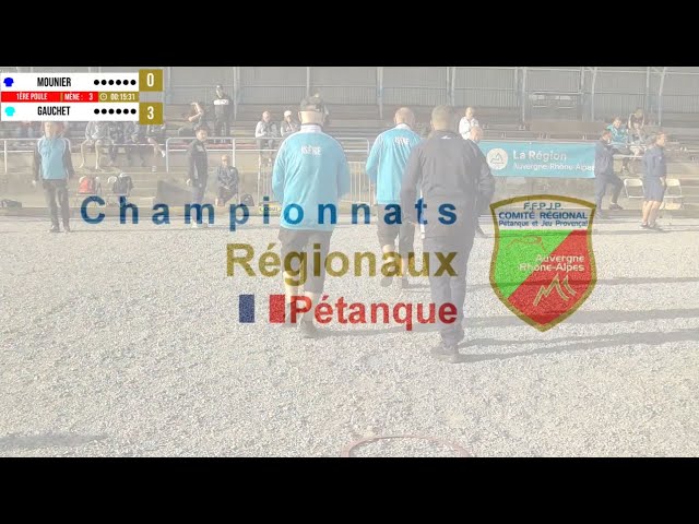 Miniature : Triplette 1ère Poule CD07 vs CD38 - Championnats Régionaux de pétanque AURA