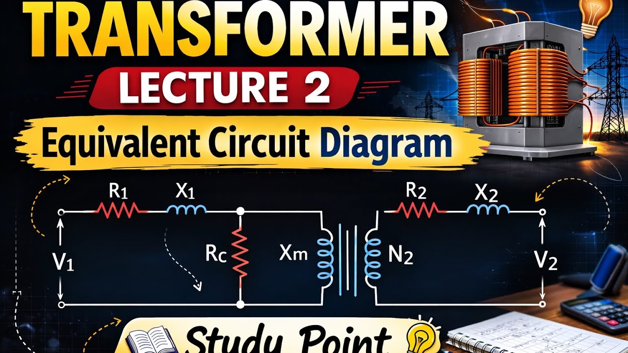 Equivalent circuit diagram and phaser diagram of Transformer/ HSSC/ALM/SA/JE. etc