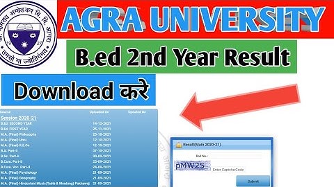 Dbrau Agra University B.ED Result 2021 Bed 2nd Year Result Download Dr Bhim Rao Ambedkar University