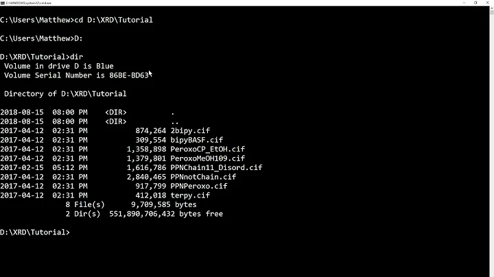 How to merge cif files using the command line on Windows using the DOS command line