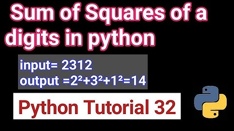 python while loop Exercise  33 | Write a program to find sum of square of digits of given numbers