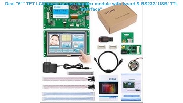Deal "5"" TFT LCD touch screen monitor module with board & RS232/ USB/ TTL interface"