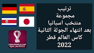 ترتيب مجموعة منتخب اسبانيا و المانيا بعد انتهاء الجولة الثانية كأس العالم قطر 2022