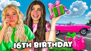 SURPRiSiNG MY SiSTER WiTH 16 GiFTS FOR HER 16TH BiRTHDAY!