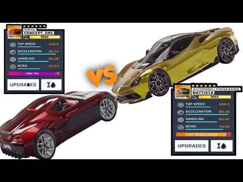 Asphalt 9 - Automobili Pininfarina Battista vs Rimac Concept One - Speed Test - Thousand Minarets