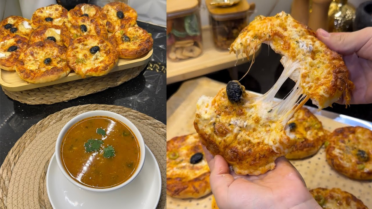 انساي كامل وصفات ميني بيتزا لي سييتيهم وجربي هذي😍اروع وابن وأسهل وصفة💯مع شربة بنة لعراس👌 #وصفات 