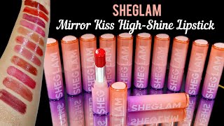 SHEGLAM Brand-new Lipstick Try-on | SHEGLAM Mirror Kiss High-Shine Lipstick Review & Swatches